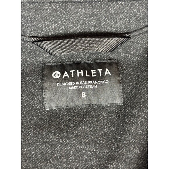 Athleta Venice Blazer Dark Heather Grey 8 Stretch Single Breasted - Picture 4 of 14